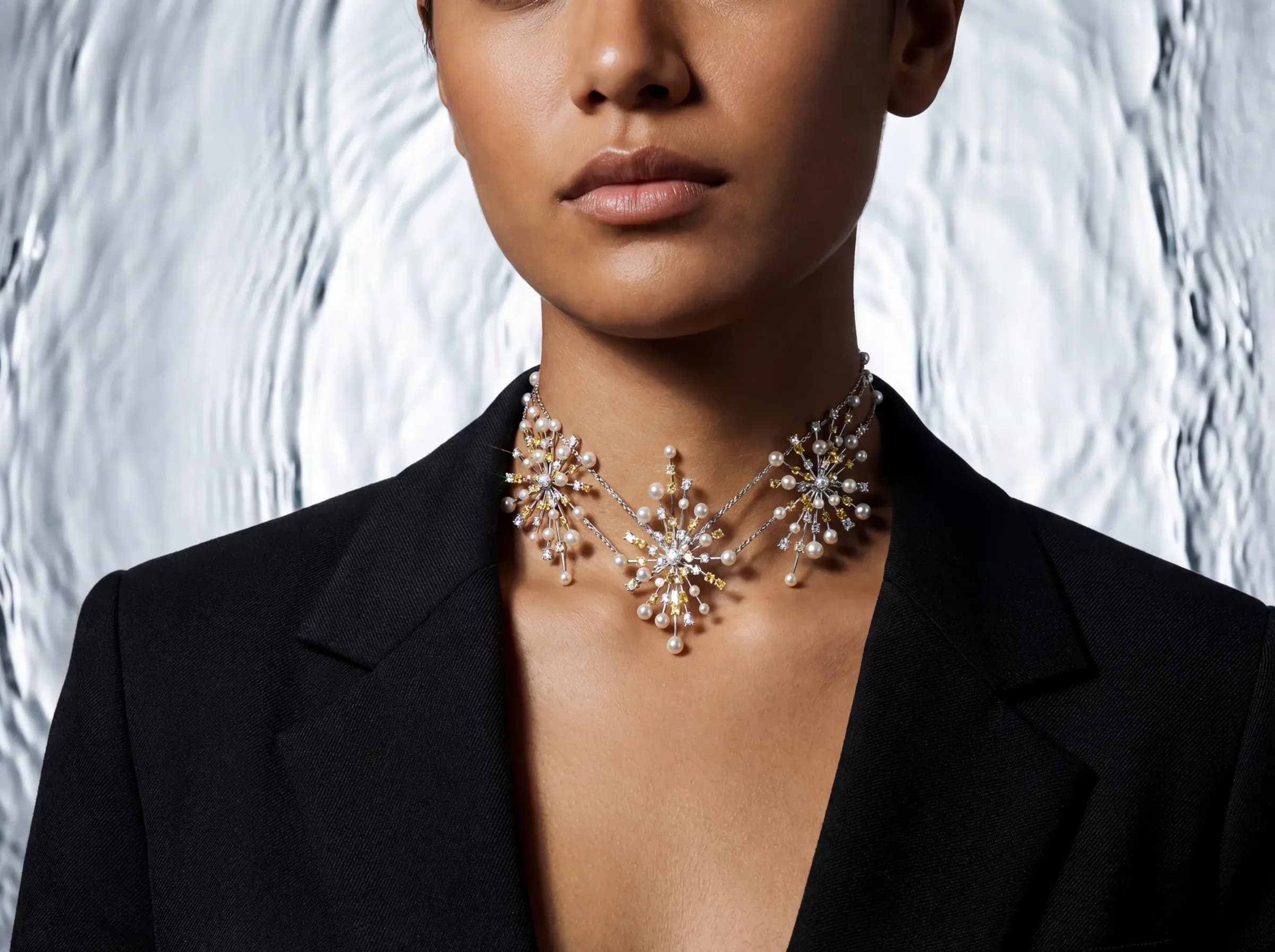 On-model jewellery visual, Canova output showing scale and fit