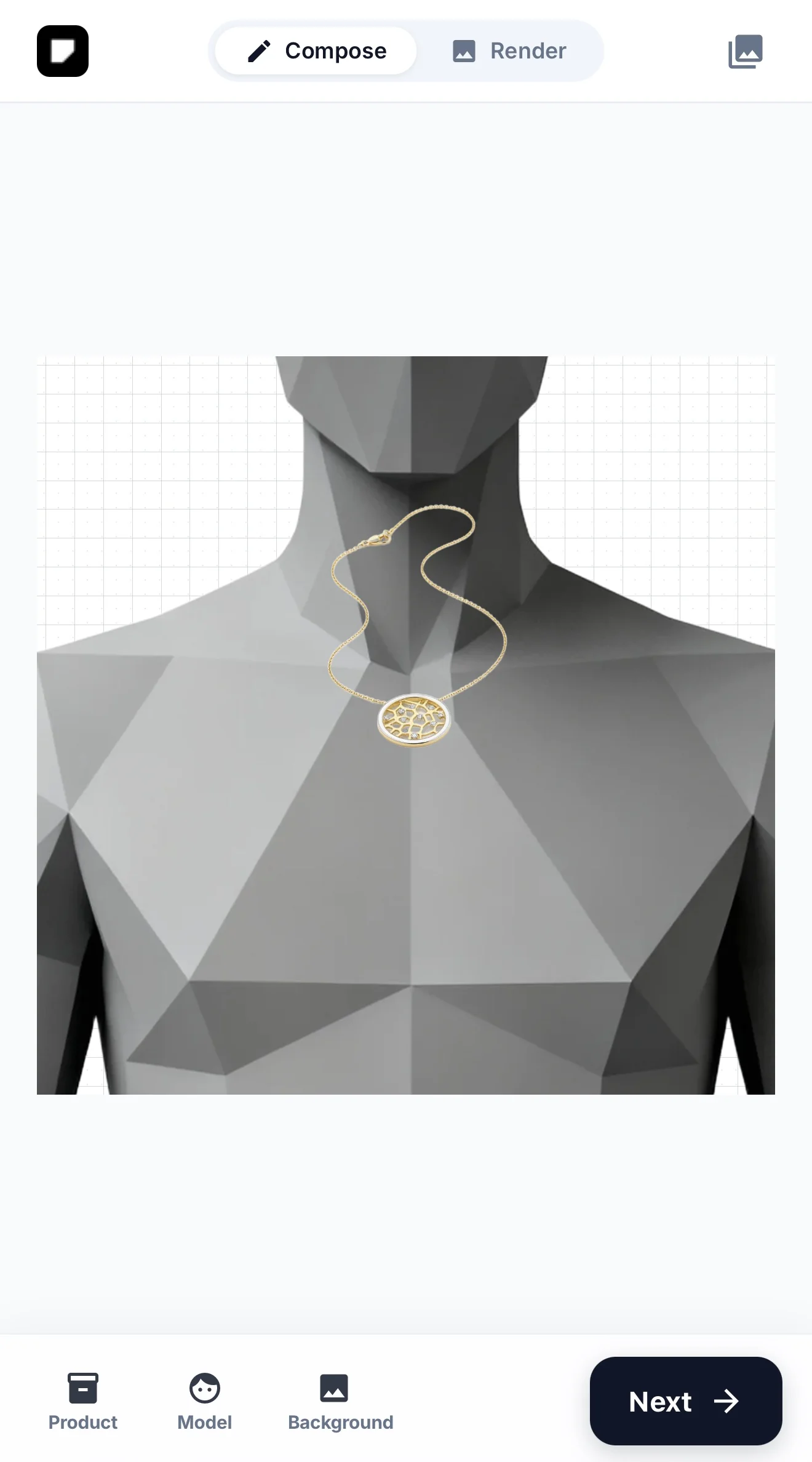 Jewellery campaign visual created with Canova